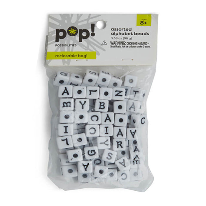 Alpha Bead Cube Black Letters