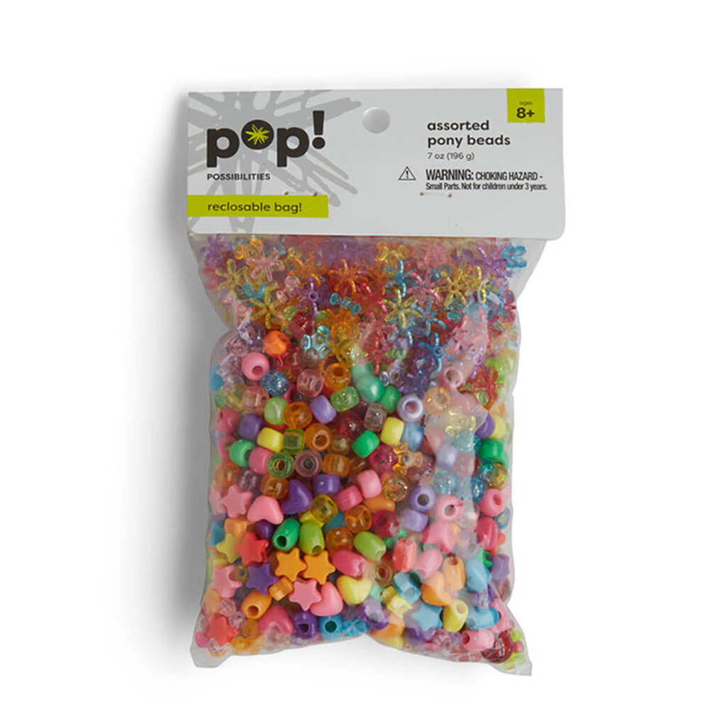 Pony Bead Assorted Mix, 7oz