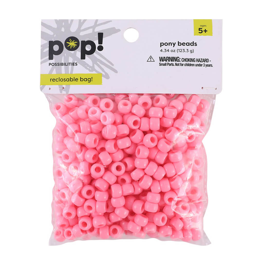 Pony Bead Pink, 123.3g