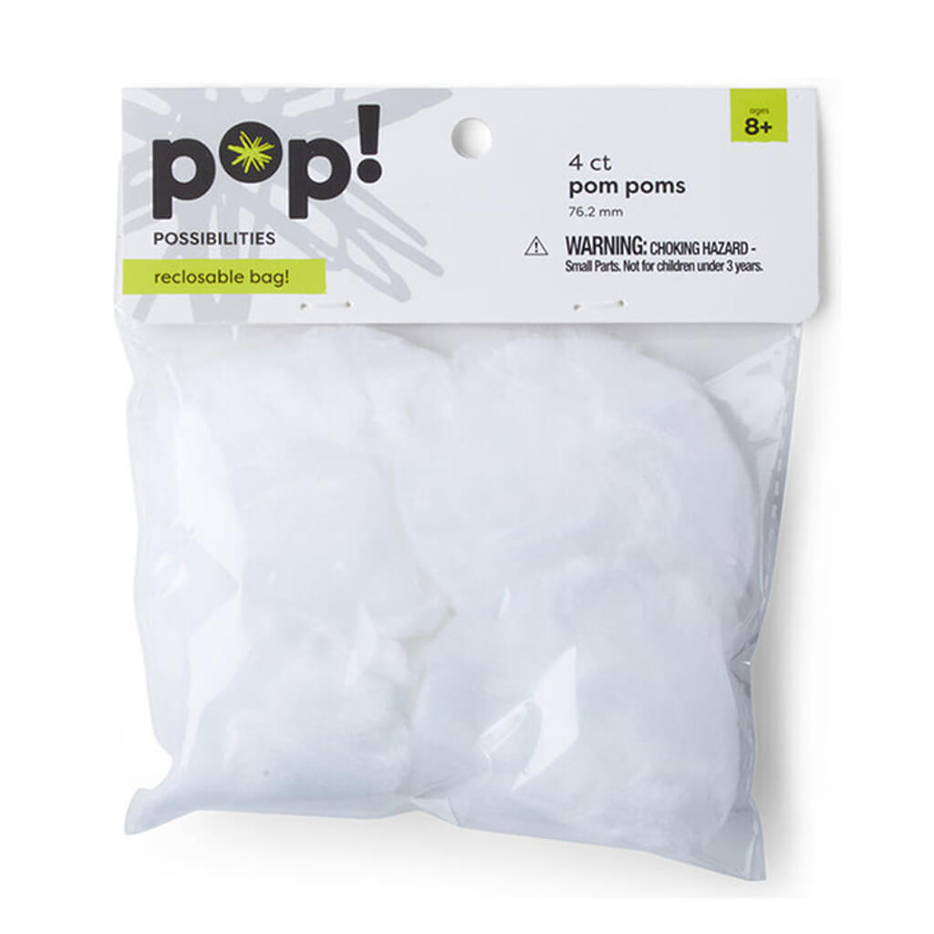 POP! Poms White 3in 4ct