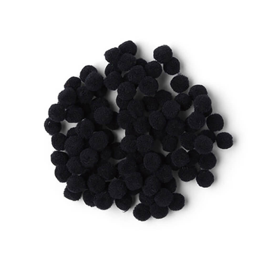 POP! Black Pom Poms 100ct 7mm