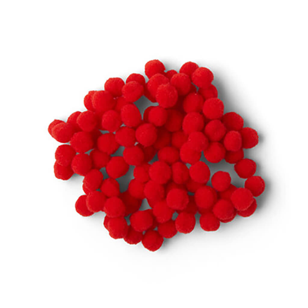 POP! Red Pom Poms 100ct 7mm