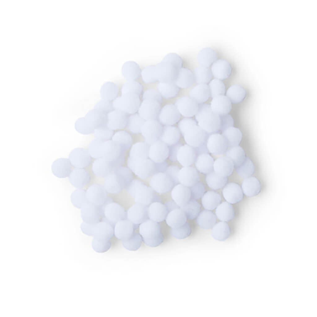 POP! White Pom Poms 100ct 7mm