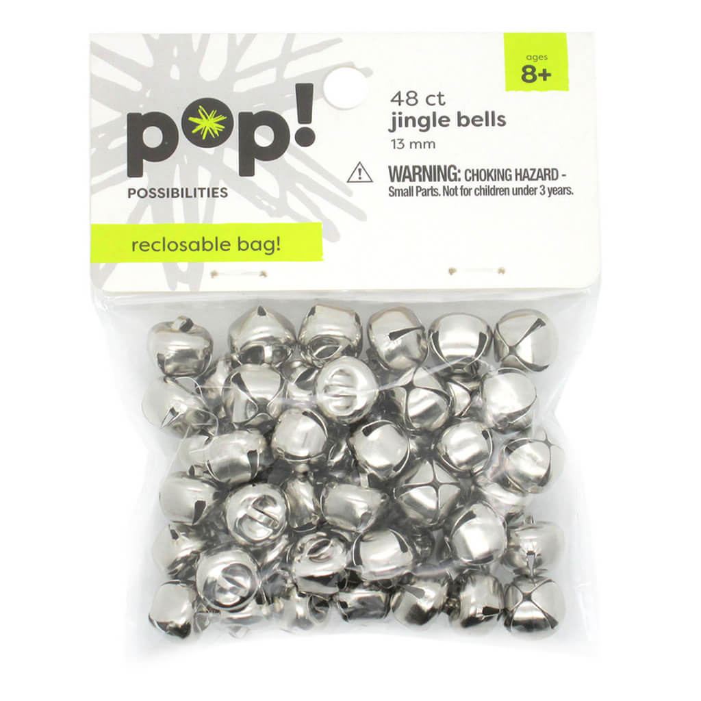 POP! Silver Jingle Bells 48pk 13mm