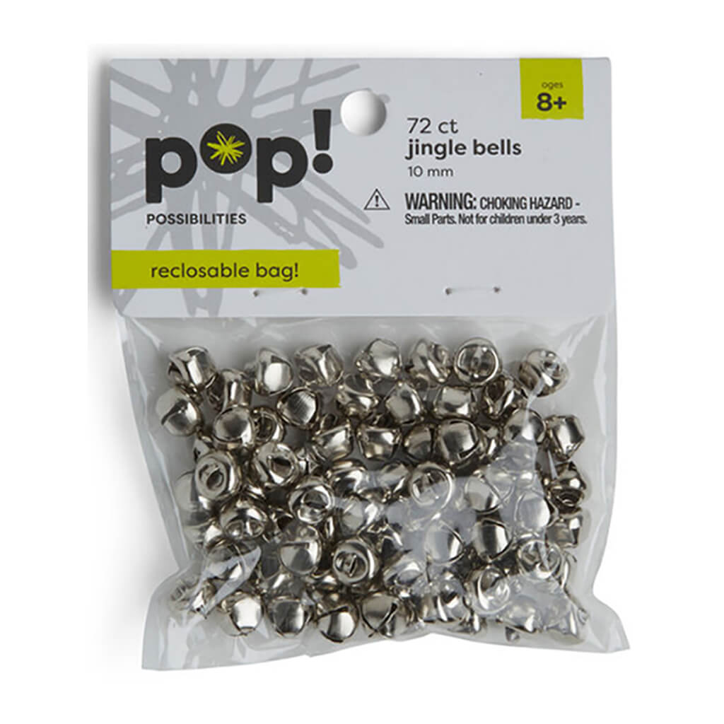 POP! Silver Jingle Bells 72pk 10mm