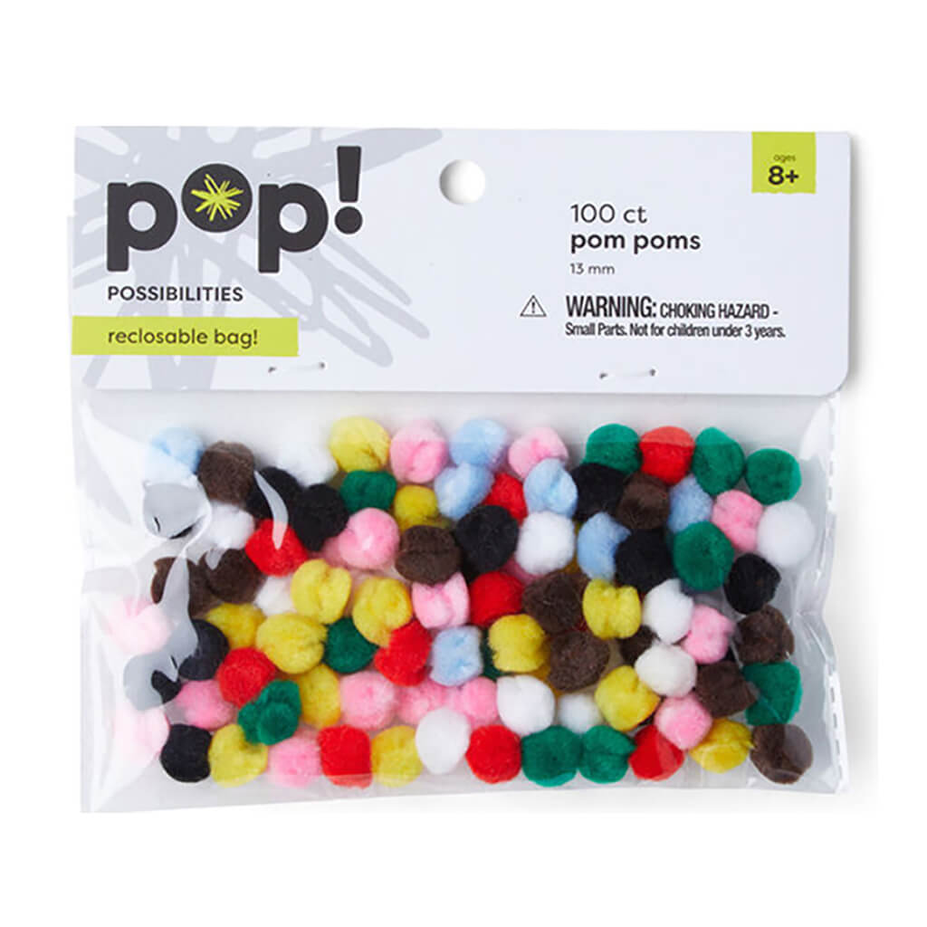 POP! Multicolor Poms 5in Assorted 100ct