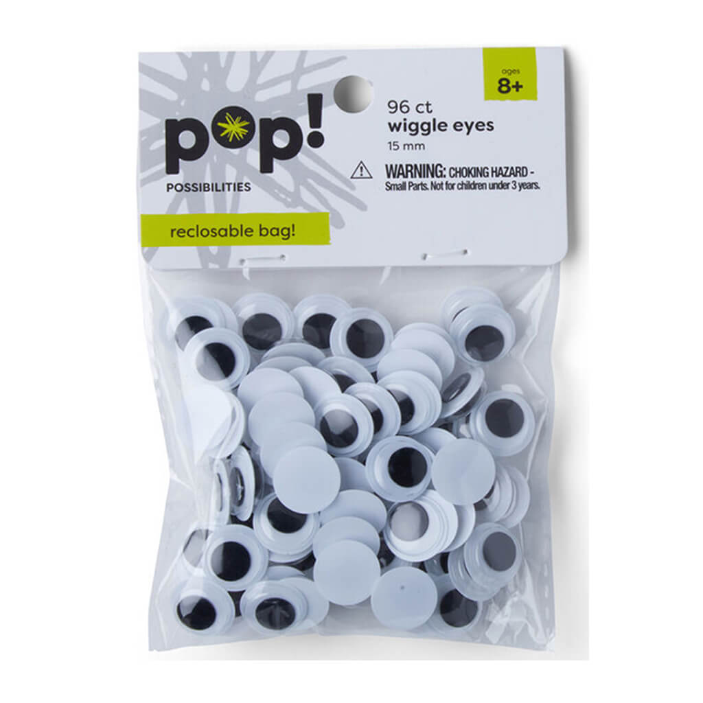 POP! Easy Glue Wiggle Eyes 96pk 15mm