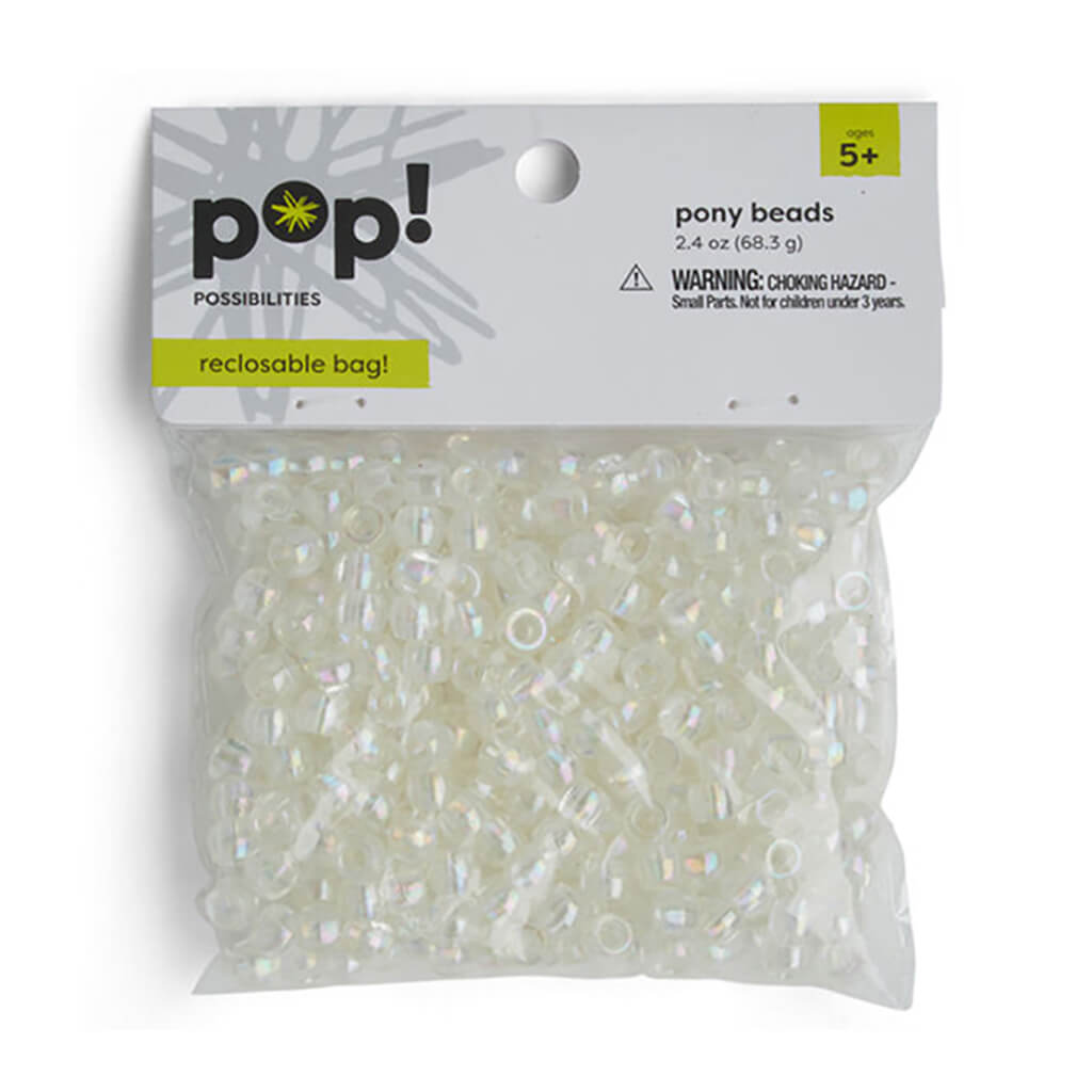 Pony Bead Crystal Pearlized, 68.3g