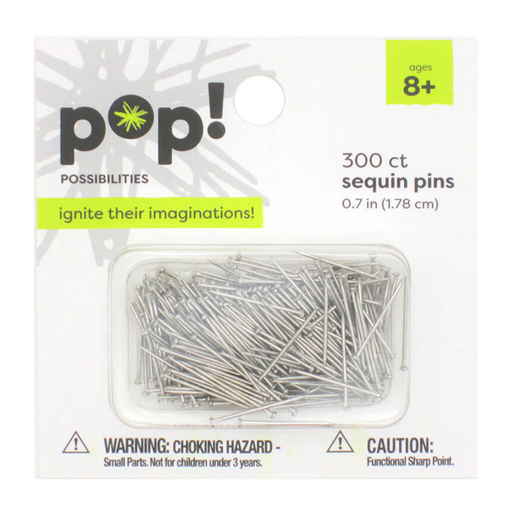 POP! Silver Sequin Pins 300pk 1in
