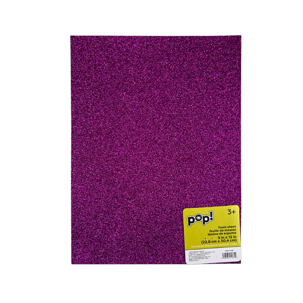 Glitter Foam Sheet Purple 2mm, 9in x 12in