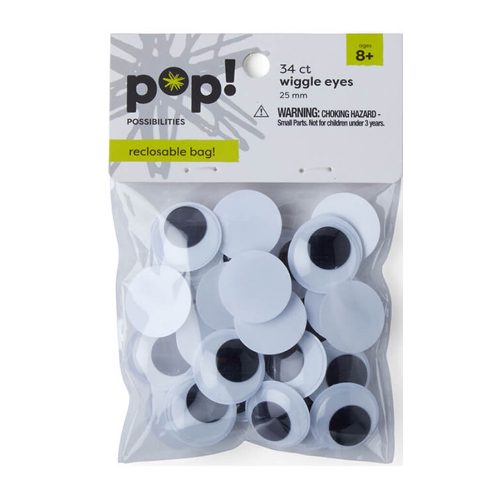 POP! Possibilities 34 pk 25mm Glue on Wiggle Eyes