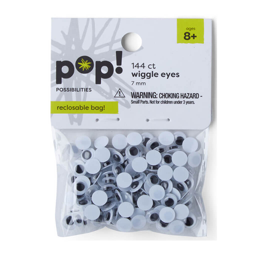 POP! Easy Glue Wiggle Eyes 144pk 7mm