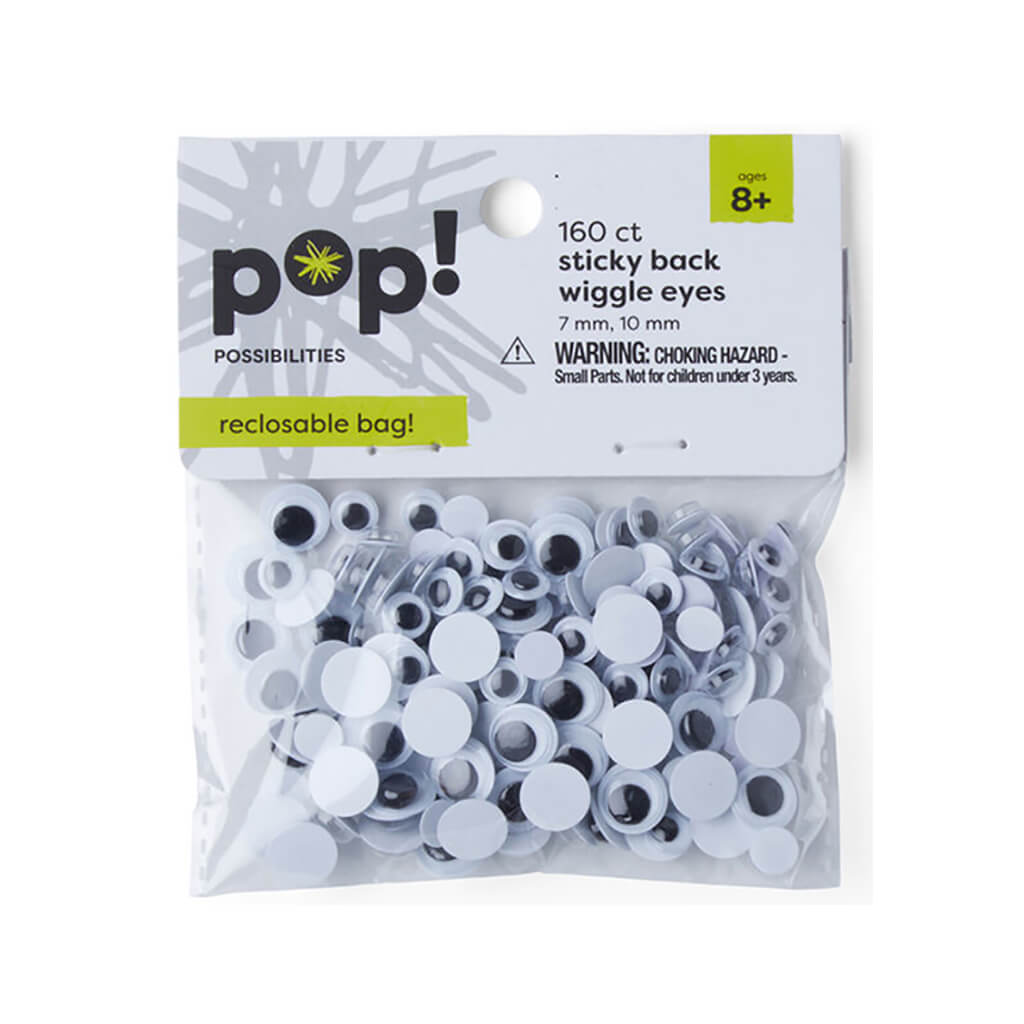 PossibilitiesAsst.Sticky-Back Wiggle Eyes - Black &amp; White, 160ct