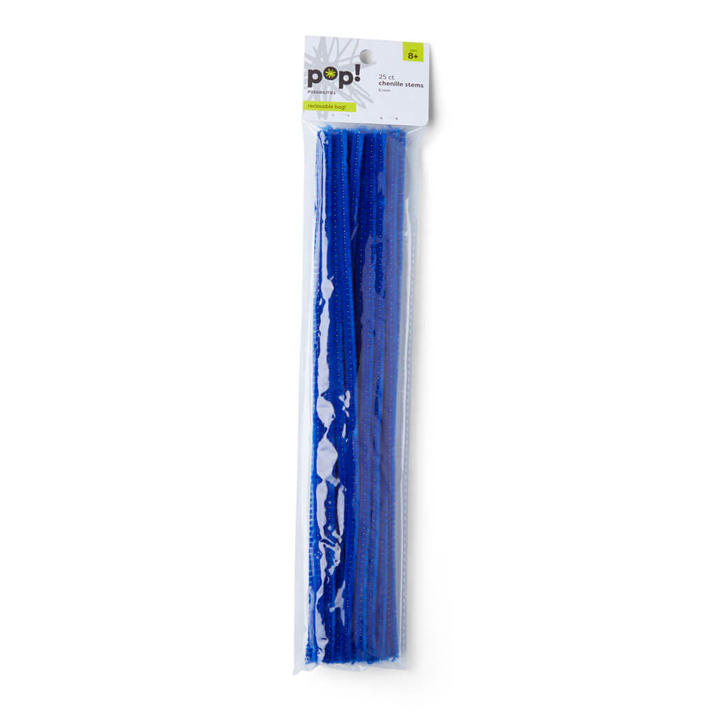 POP! Stems Natural 25pc 6mm Dark Blue