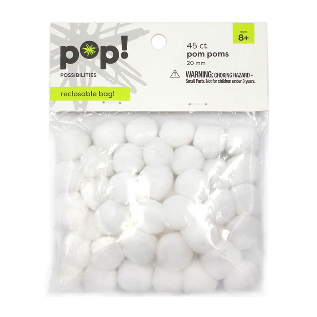 POP! Poms 45pc .75in White