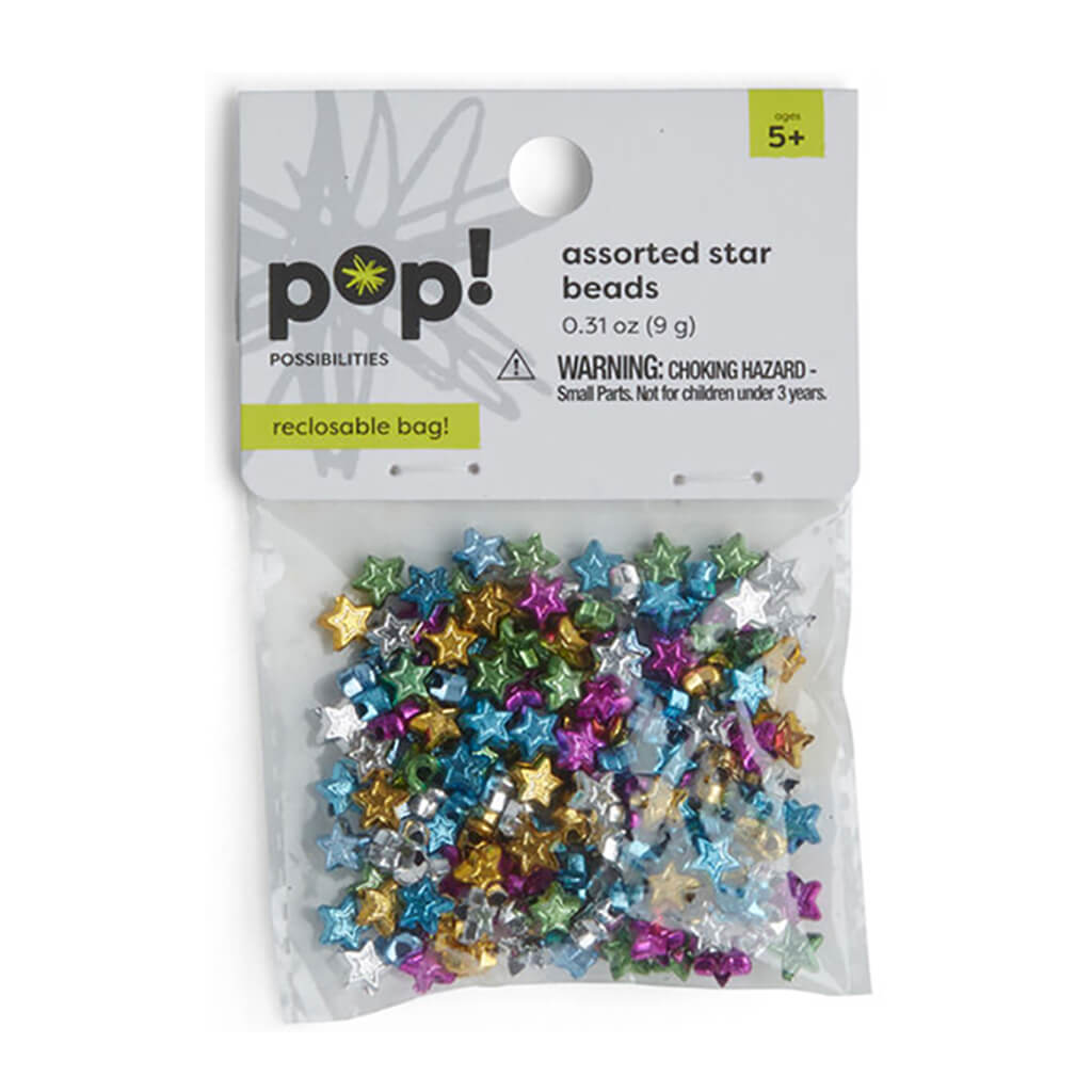 Mini Metallic Star Beads, 185pk