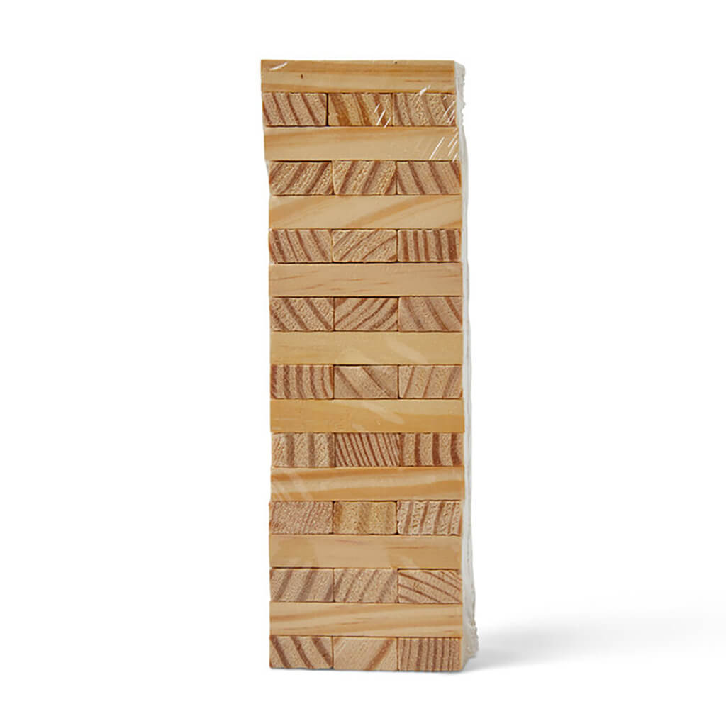 Wood Tumbling Tower Game 54pc 6in