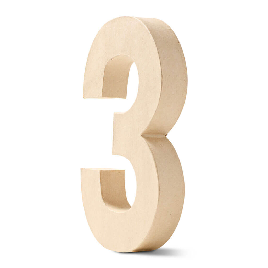 Paper Mache Number 12in 3