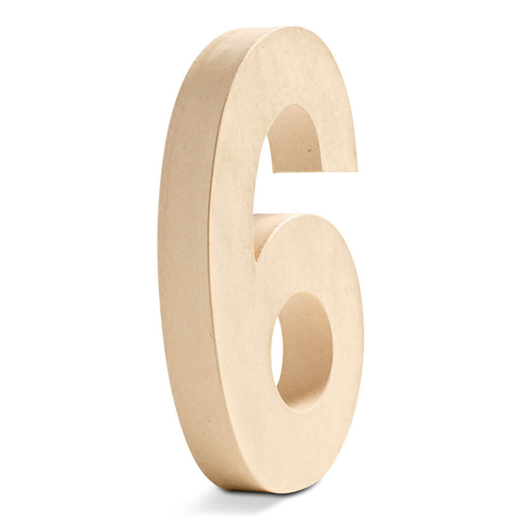 Paper Mache Number 12in 6