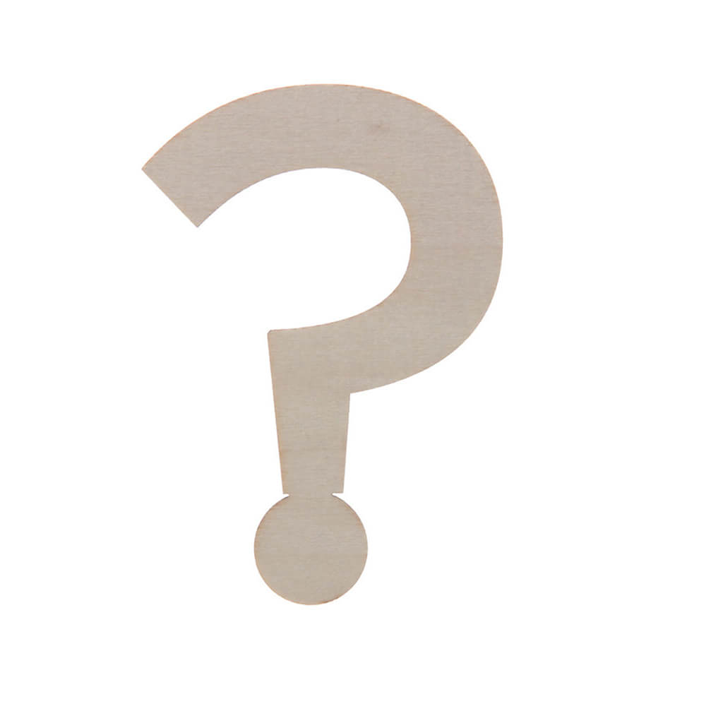 Wooden Rounded Fun Question Mark
