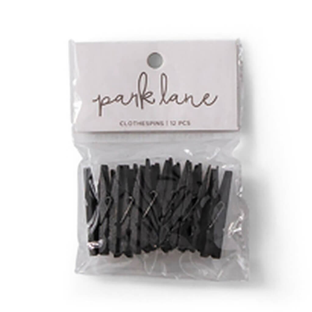 Small Wooden Clothespins Black, 12pcs