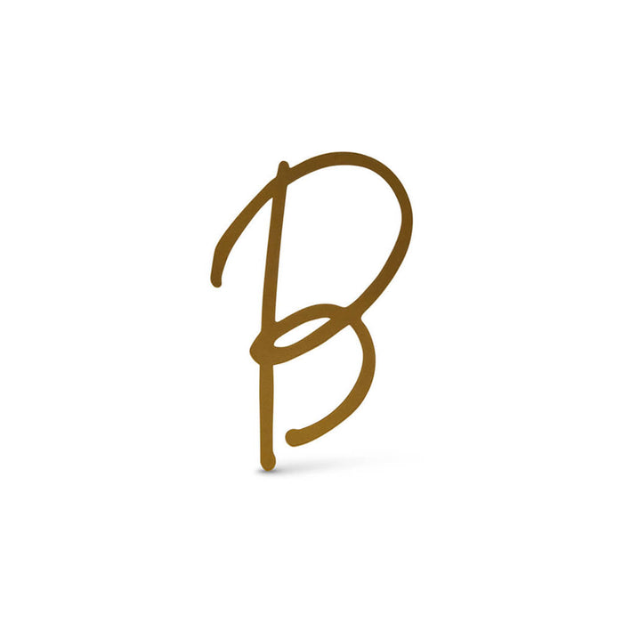Gold Upper Metal Script letters, B
