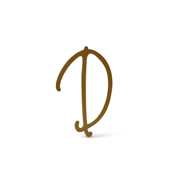 Gold Upper Metal Script letters, D