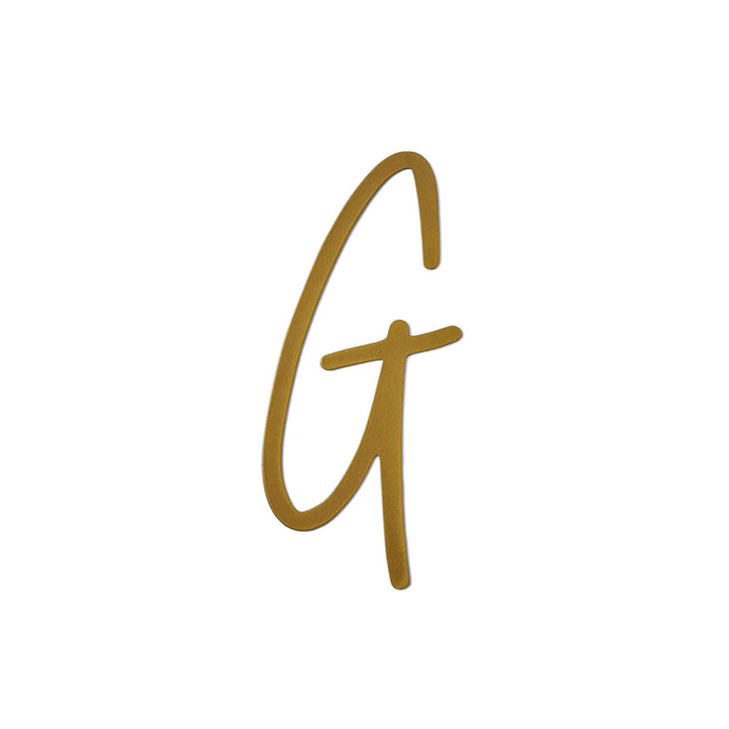 Gold Upper Metal Script letters, G