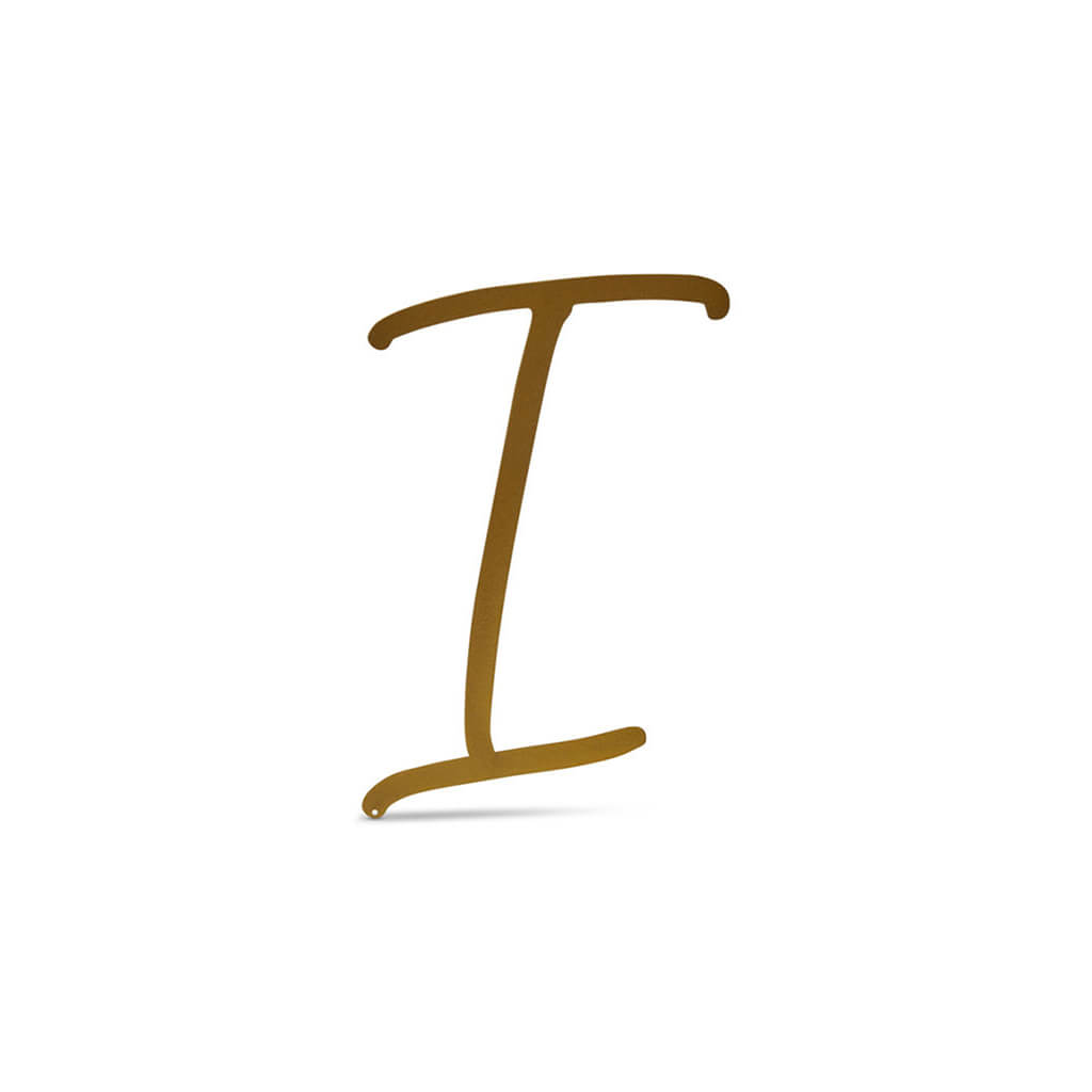 Gold Upper Metal Script letters, I