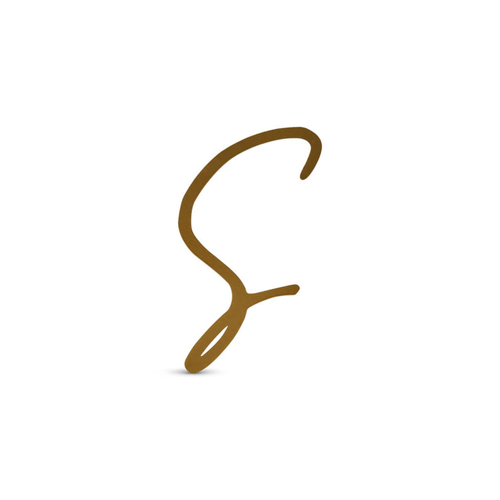 Gold Upper Metal Script letters, S