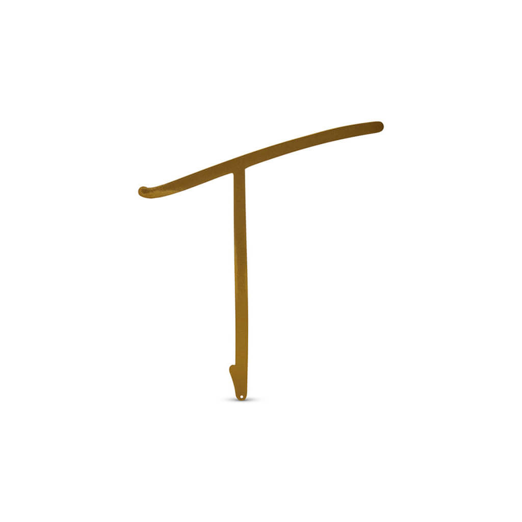 Gold Upper Metal Script letters, T