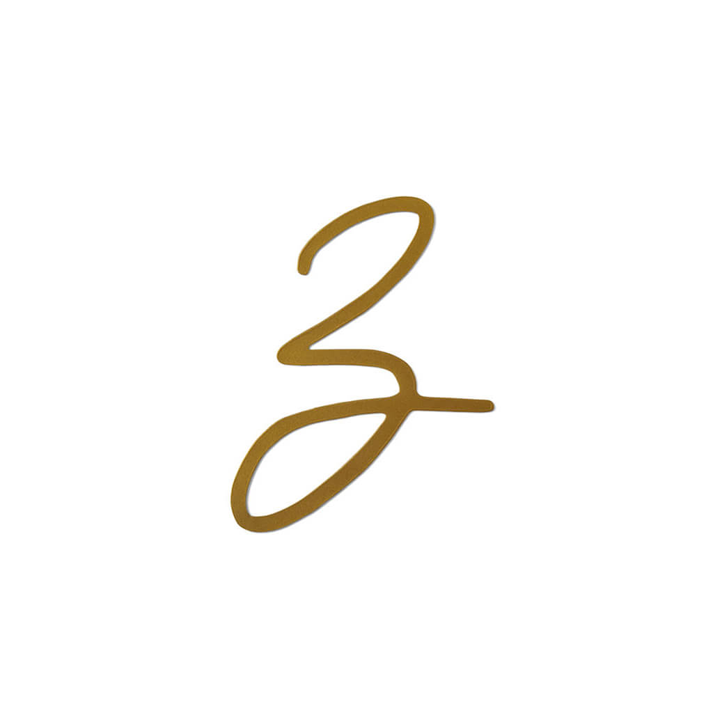 Gold Upper Metal Script letters, Z