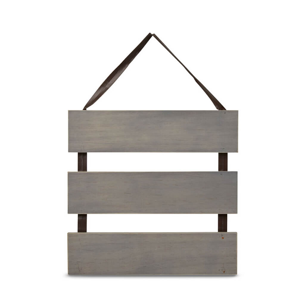 Gray Leather 3 Tier Wall Sign