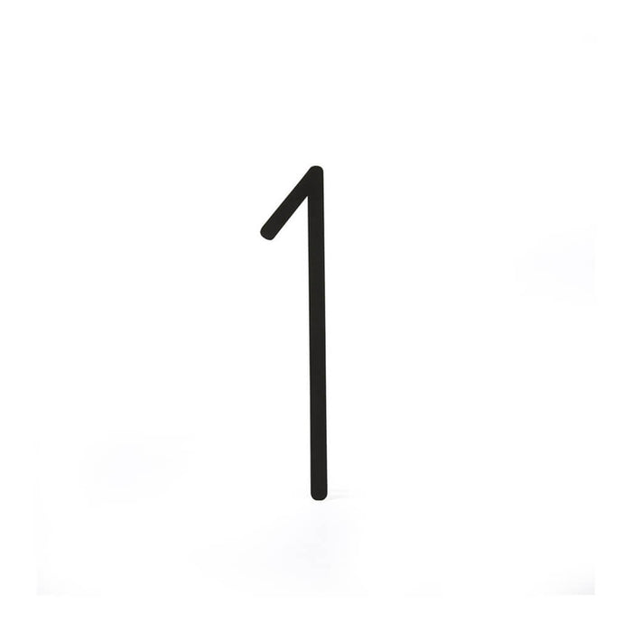 Black Metal Sans Serif Numbers 1