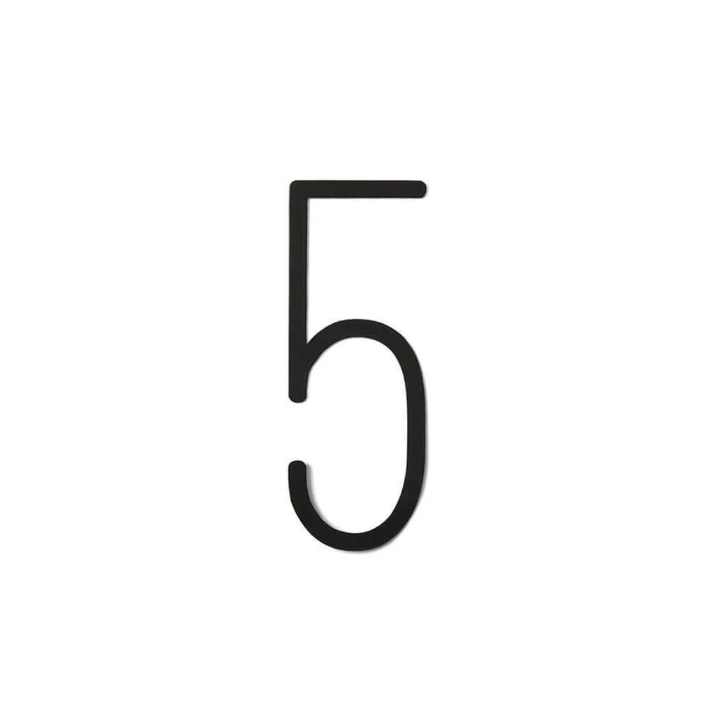 Black Metal Sans Serif Numbers 5