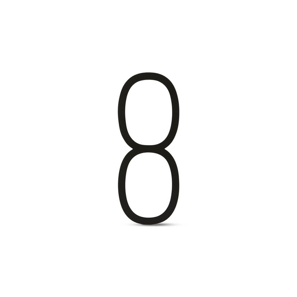 Black Metal Sans Serif Numbers 8