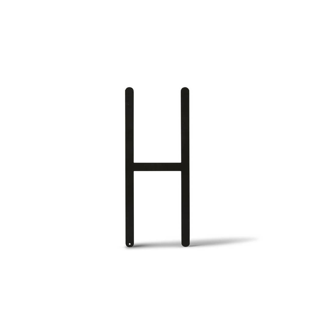 Black Metal Sans Serif Block Letters H