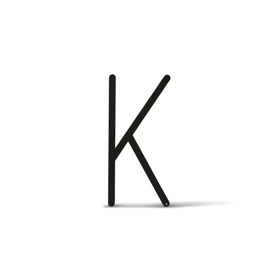 Black Metal Sans Serif Block Letters K