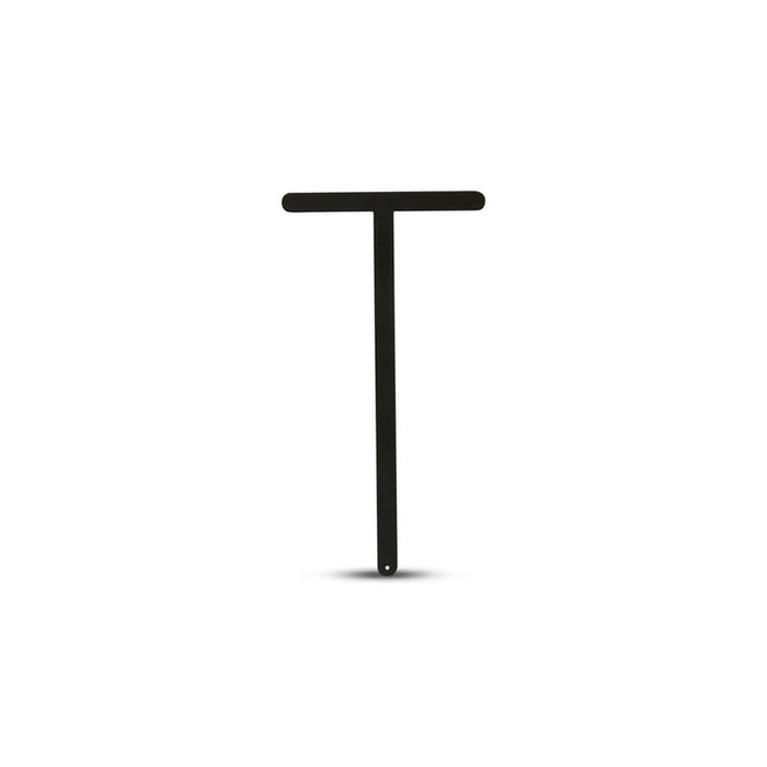 Black Metal Sans Serif Block Letters T