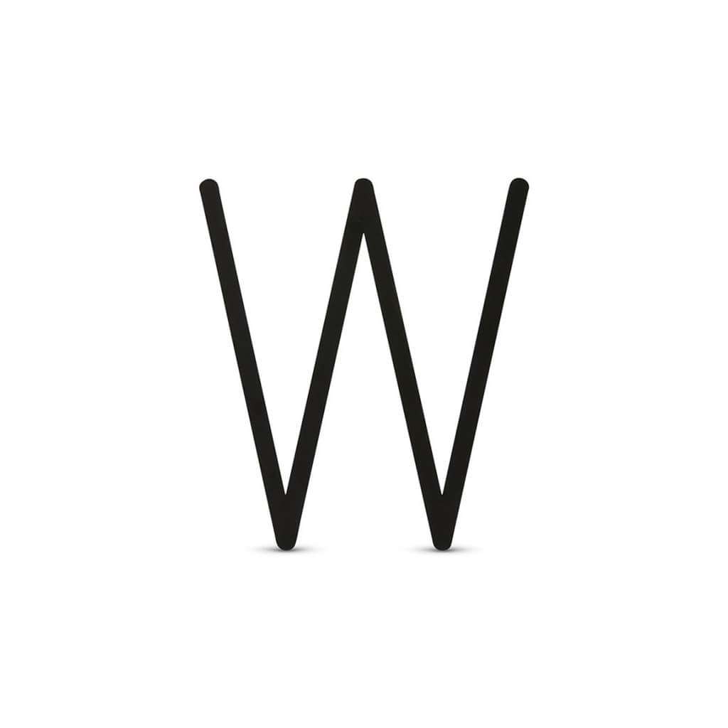 Black Metal Sans Serif Block Letters W