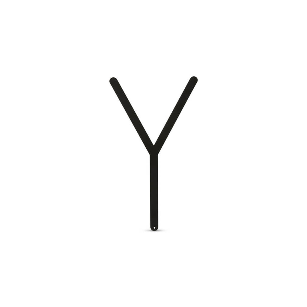 Black Metal Sans Serif Block Letters Y