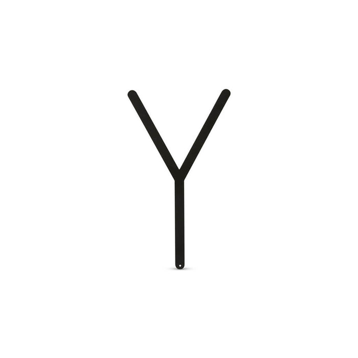 Black Metal Sans Serif Block Letters Y