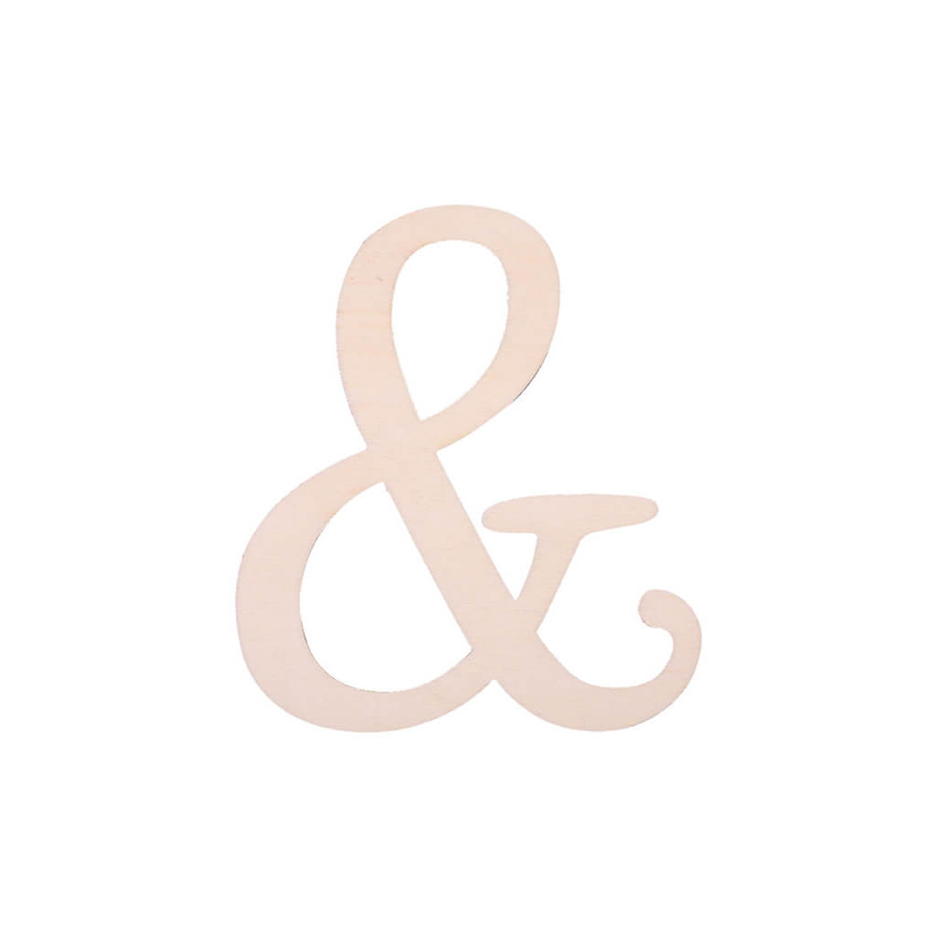 Flat Wood Fancy Script Ampersand