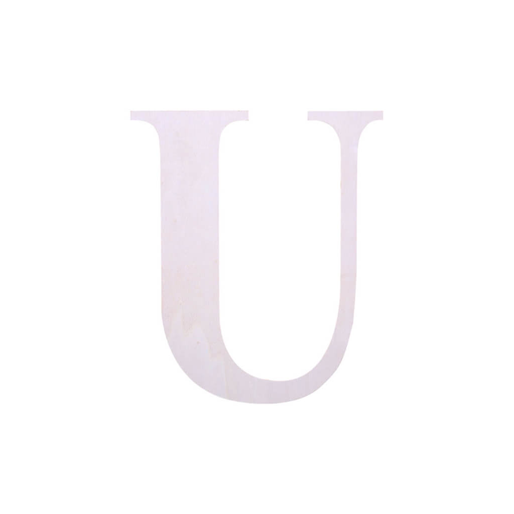 Wood Upercase Serif Letters 7in U