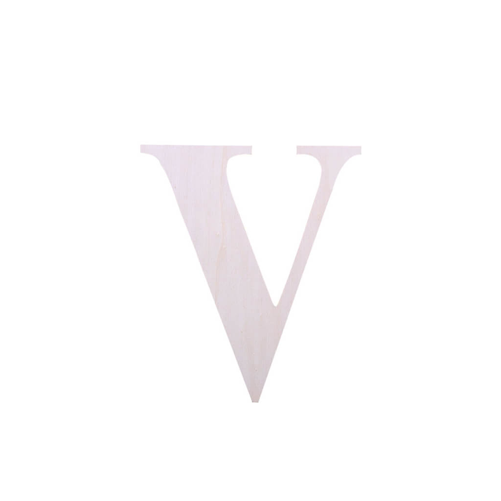 Wood Upercase Serif Letters 7in V