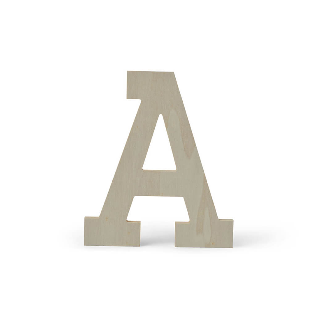 Wood Uppercase Wide Serif Letters A