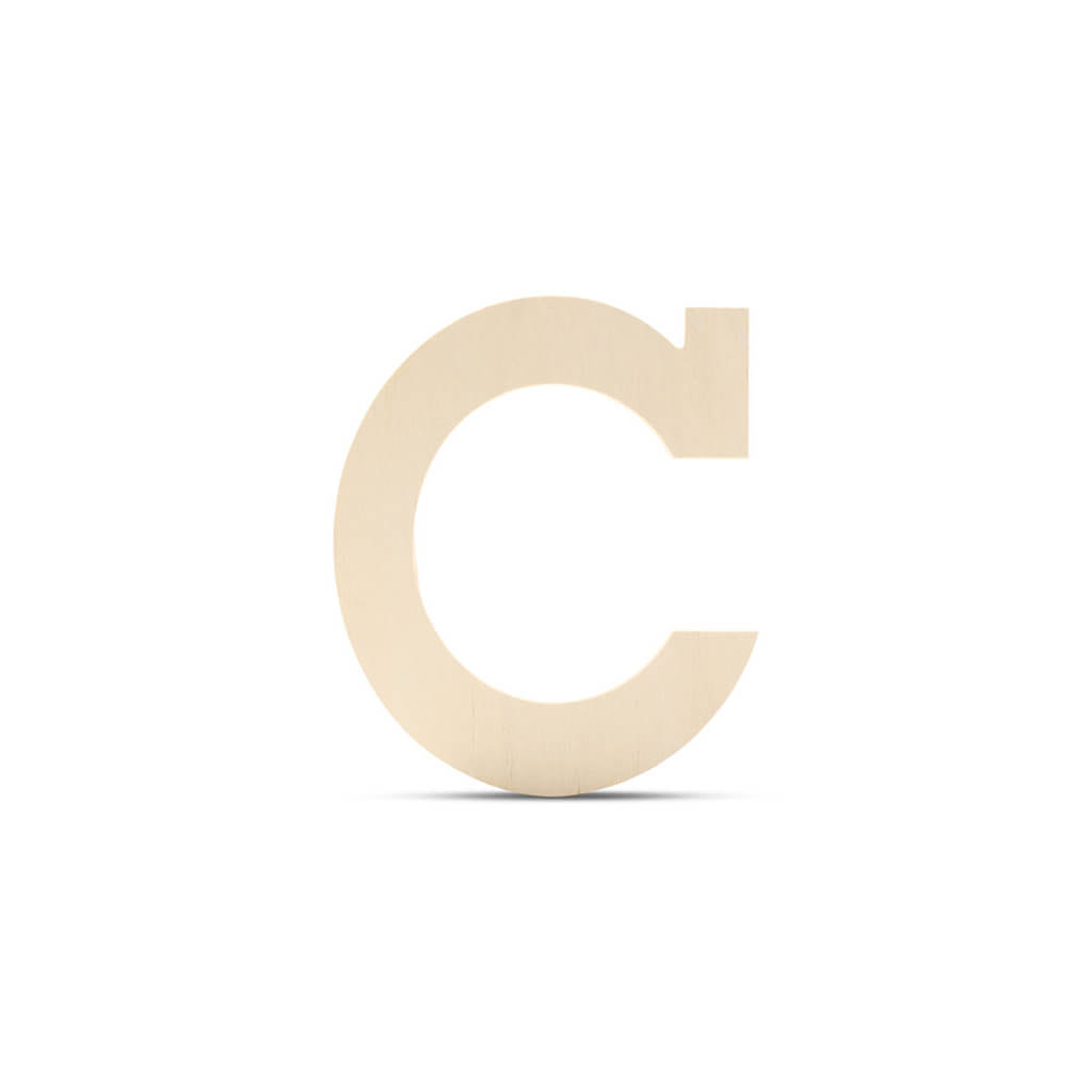 Wood Uppercase Wide Serif Letters C