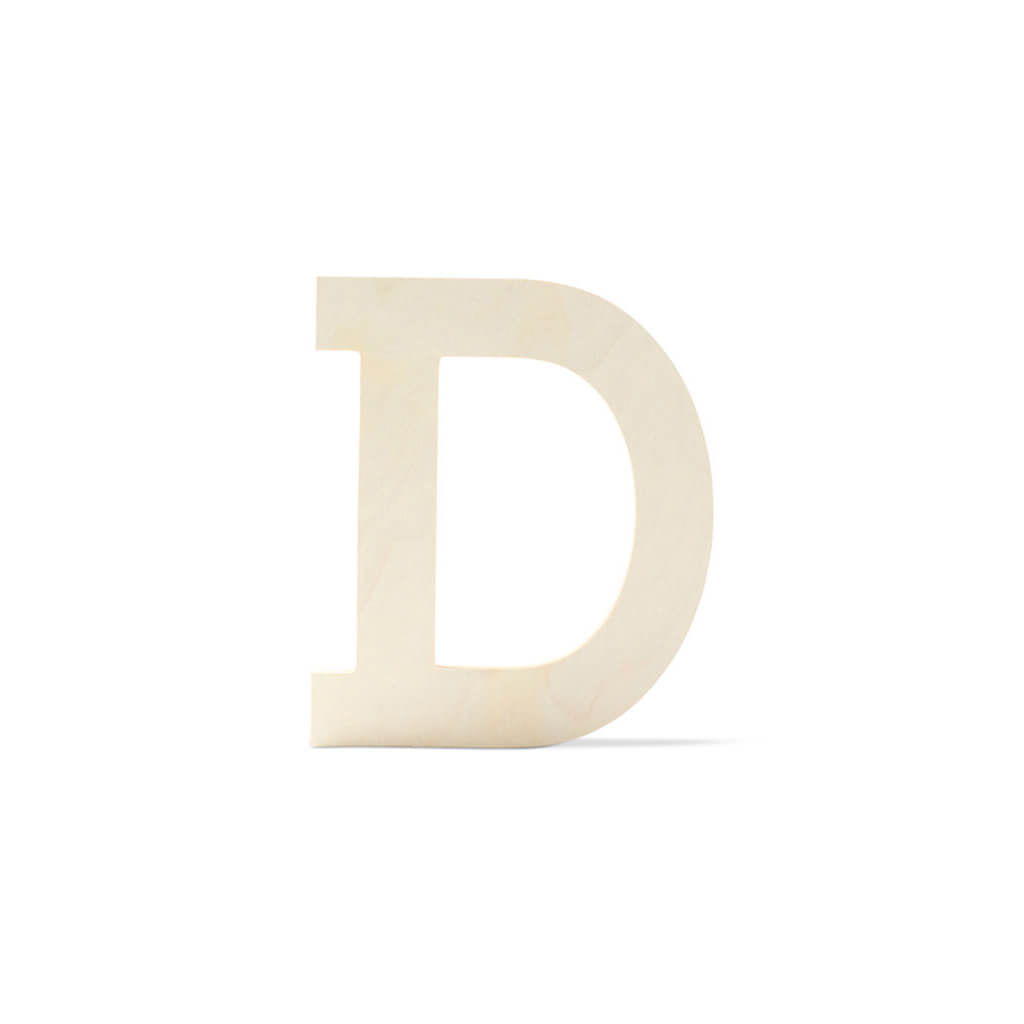 Wood Uppercase Wide Serif Letters D