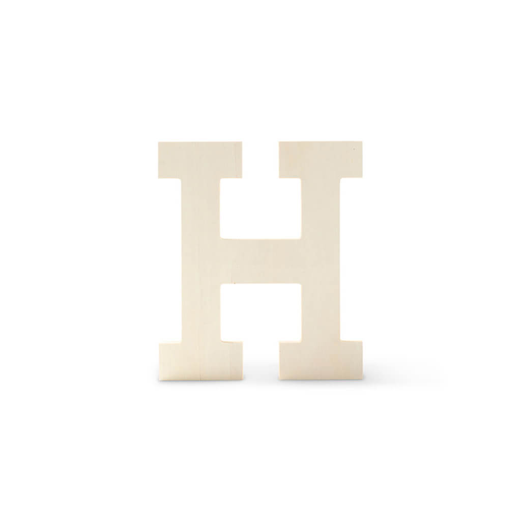 Wood Uppercase Wide Serif Letters H