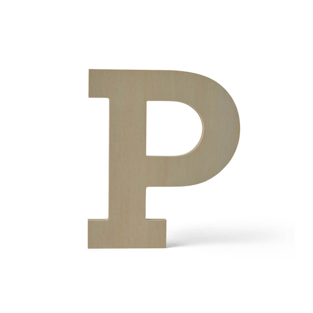 Wood Uppercase Wide Serif Letters P